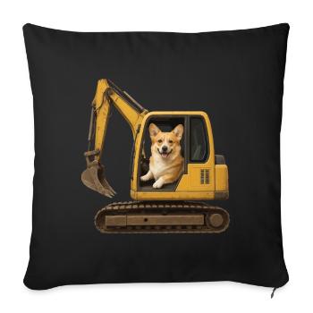 Corgi - Sofakissenbezug 45 x 45 cm - Schwarz - Vorne