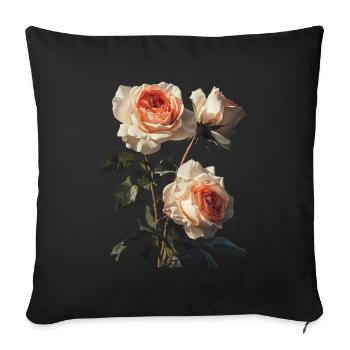 Rose - Sofakissenbezug 45 x 45 cm - Schwarz - Vorne