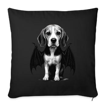 Beagle - Sofakissenbezug 45 x 45 cm - Schwarz - Vorne