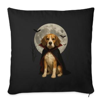 Beagle - Sofakissenbezug 45 x 45 cm - Schwarz - Vorne