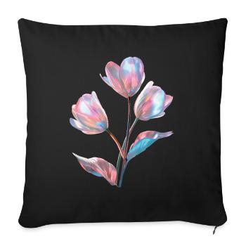 Tulpe - Sofakissenbezug 45 x 45 cm - Schwarz - Vorne