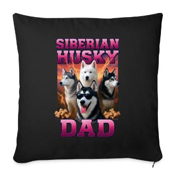 Sibirischer Husky - Sofakissenbezug 45 x 45 cm - Schwarz - Vorne