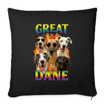 Deutsche Dogge - Sofakissenbezug 45 x 45 cm - Schwarz - Vorne