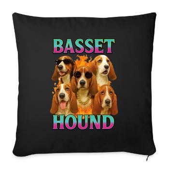 Basset - Sofakissenbezug 45 x 45 cm - Schwarz - Vorne
