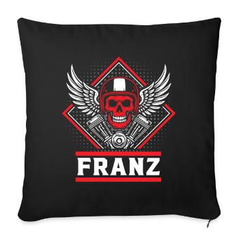 Biker Couple in Österreich für King of the Roads - Sofakissenbezug 45 x 45 cm - Schwarz - Vorne