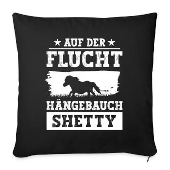 Hängebauch Shetty Shetlandpony - Sofakissenbezug 45 x 45 cm - Schwarz - Vorne
