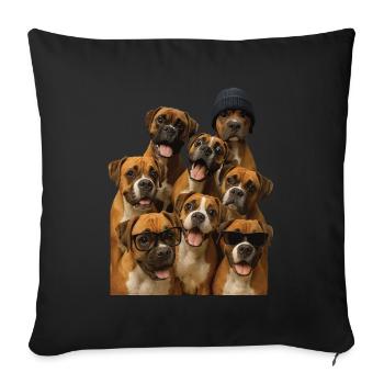 Boxer - Sofakissenbezug 45 x 45 cm - Schwarz - Vorne