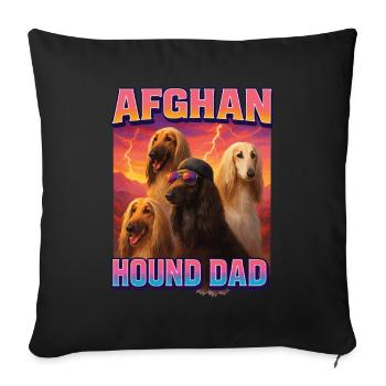 Afghanischer Windhund - Sofakissenbezug 45 x 45 cm - Schwarz - Vorne