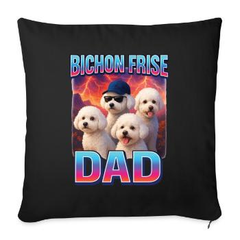 Bichon Frisé - Sofakissenbezug 45 x 45 cm - Schwarz - Vorne