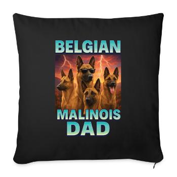 Belgischer Malinois - Sofakissenbezug 45 x 45 cm - Schwarz - Vorne