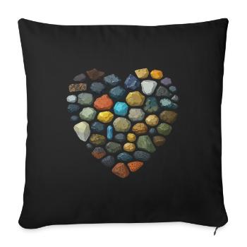 Géologie Roche - Housse de coussin décorative 45 x 45 cm - noir - Devant