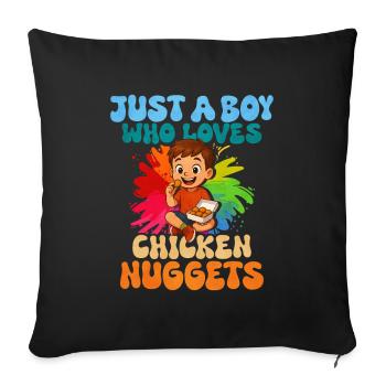 Chicken Nugget - Sofakissenbezug 45 x 45 cm - Schwarz - Vorne