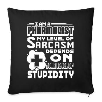 Pharmacist Pharmacist Level - Sofa pillowcase 17,3'' x 17,3'' (45 x 45 cm) - black - Front