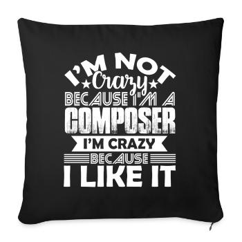 Composer Love Being A Composer - Sofa pillowcase 17,3'' x 17,3'' (45 x 45 cm) - black - Front