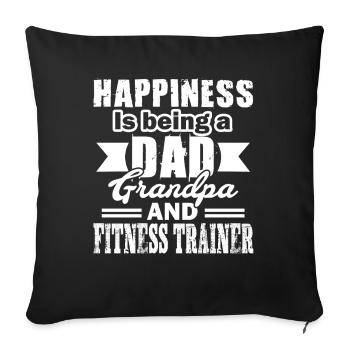 Fitness Trainer Dad Grandpa - Sofa pillowcase 17,3'' x 17,3'' (45 x 45 cm) - black - Front