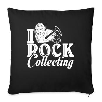 Geologists Love Rock Collecting - Sofa pillowcase 17,3'' x 17,3'' (45 x 45 cm) - black - Front