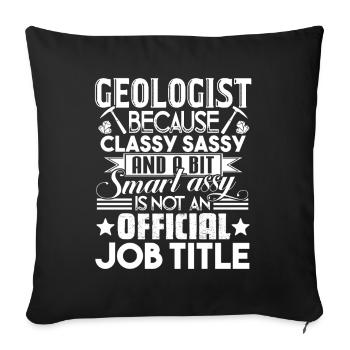 Geologist Is Not An Official Job Title - Sofa pillowcase 17,3'' x 17,3'' (45 x 45 cm) - black - Front