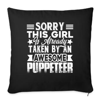 Puppeteer Taken By Awesome Puppeteer - Sofa pillowcase 17,3'' x 17,3'' (45 x 45 cm) - black - Front