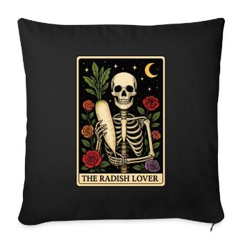 Radish Tarot - Sofa pillowcase 17,3'' x 17,3'' (45 x 45 cm) - black - Front