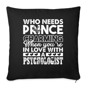 Psychologist In Love With A Psychologist - Sofa pillowcase 17,3'' x 17,3'' (45 x 45 cm) - black - Front