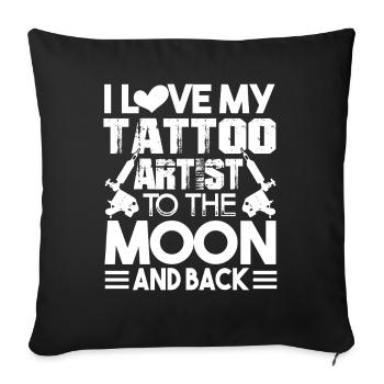 Tattoo Artist I Love My Tattoo Artist - Sofa pillowcase 17,3'' x 17,3'' (45 x 45 cm) - black - Front