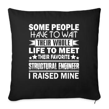 Proud Structural Engineer Mama - Sofa pillowcase 17,3'' x 17,3'' (45 x 45 cm) - black - Front