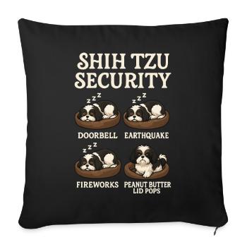 Shih Tzu - Sofakissenbezug 45 x 45 cm - Schwarz - Vorne