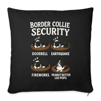 Border Collie - Sofa pillowcase 17,3'' x 17,3'' (45 x 45 cm) - black - Front