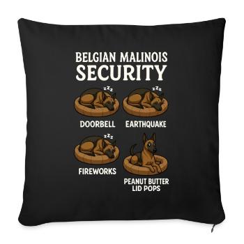 Malinois belge - Housse de coussin décorative 45 x 45 cm - noir - Devant