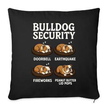 Bouledogue - Housse de coussin décorative 45 x 45 cm - noir - Devant