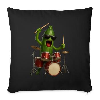 Zucchini Drums - Sofa pillowcase 17,3'' x 17,3'' (45 x 45 cm) - black - Front
