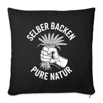 Selber Backen ist pure Natur - Sofakissenbezug 45 x 45 cm - Schwarz - Vorne