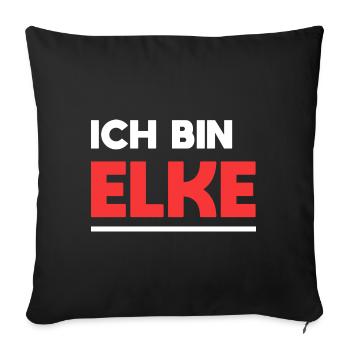 Elke Name Spruch für stolze Elkes - Sofakissenbezug 45 x 45 cm - Schwarz - Vorne