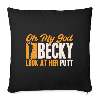 Golfeur Golfeur Cadeau Golfeur - Housse de coussin décorative 45 x 45 cm - noir - Devant