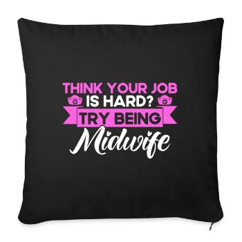 Midwife LD Work Obstetrician Gift - Sofa pillowcase 17,3'' x 17,3'' (45 x 45 cm) - black - Front