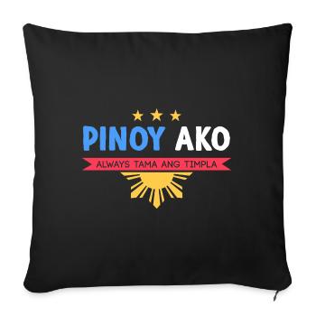 Blague de Pinoy Ako pour les Américains d’origine philippine - Housse de coussin décorative 45 x 45 cm - noir - Devant