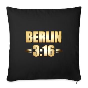 BERLIN 3:16 - Sofakissenbezug 45 x 45 cm - Schwarz - Vorne