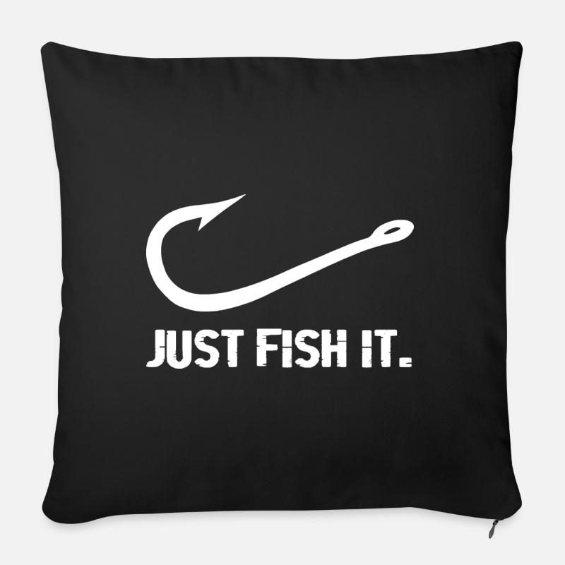 Just fish it. - Housse de coussin décorative 45 x 45 cm - noir
