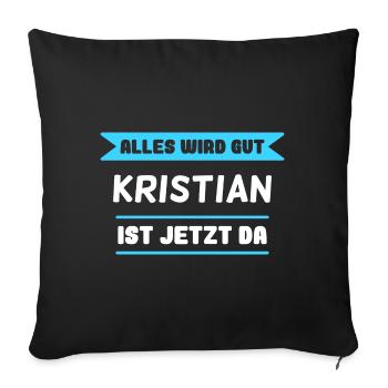 Kristian Name Design für stolze Kristians - Sofakissenbezug 45 x 45 cm - Schwarz - Vorne