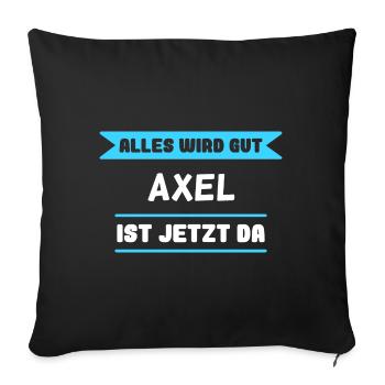 Axel Name Design für stolze Axels - Sofakissenbezug 45 x 45 cm - Schwarz - Vorne