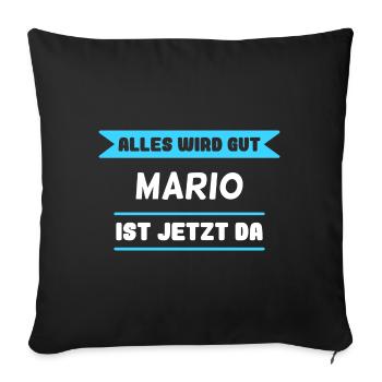 Mario Name Design für stolze Marios - Sofakissenbezug 45 x 45 cm - Schwarz - Vorne