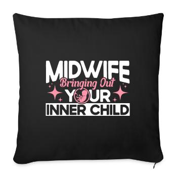 Midwife LD Work Obstetrician Gift - Sofa pillowcase 17,3'' x 17,3'' (45 x 45 cm) - black - Front