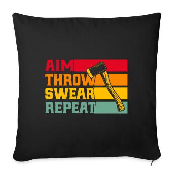 Professional axe throwing competitions in axe throwing - Sofa pillowcase 17,3'' x 17,3'' (45 x 45 cm) - black - Front