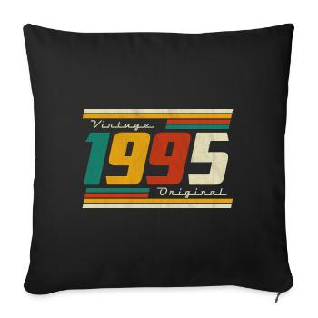 1995 Anniversaire Né En 1995 Rétro Millésime - Housse de coussin décorative 45 x 45 cm - noir - Devant