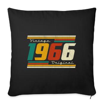 Né en 1966 1966 cadeau d’anniversaire vintage - Housse de coussin décorative 45 x 45 cm - noir - Devant