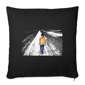 Fille seule - Housse de coussin décorative 45 x 45 cm - noir - Devant