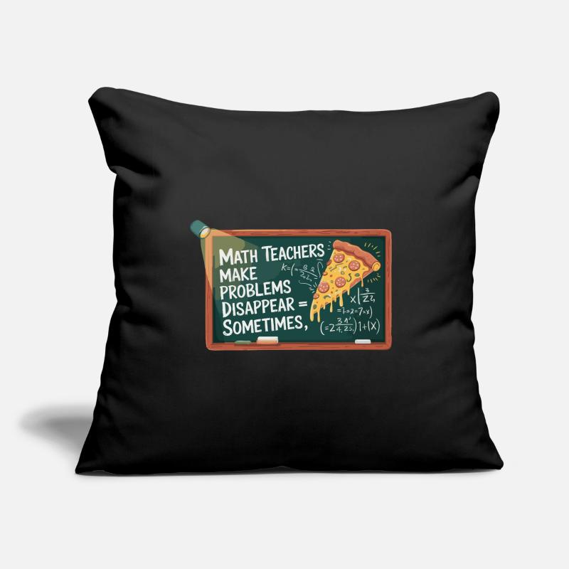 Professeur de mathématiques drôle Conception Pizza et résolution de problèmes Housse de coussin décorative 45 x 45 cm