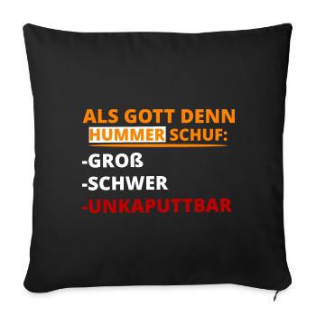 Als Gott den Hummer schuf Geschenk - Sofakissenbezug 45 x 45 cm - Schwarz - Vorne