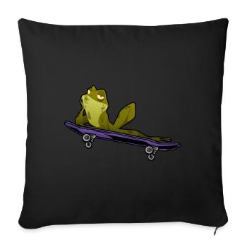 Skating frog - Sofa pillowcase 17,3'' x 17,3'' (45 x 45 cm) - black - Front