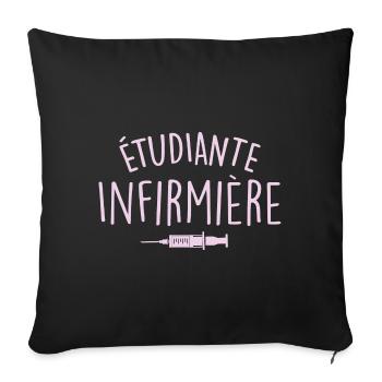 étudiante infirmière - Housse de coussin décorative 45 x 45 cm - noir - Devant